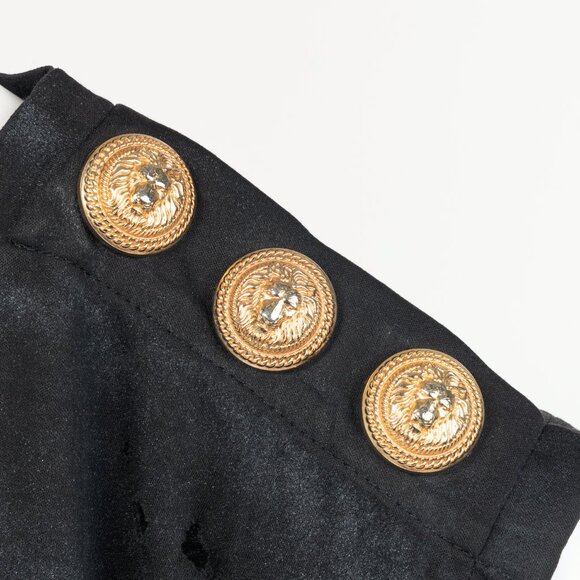 Balmain Black Cotton Distressed 3-Button Graphic Tank - Picture 6 of 11
